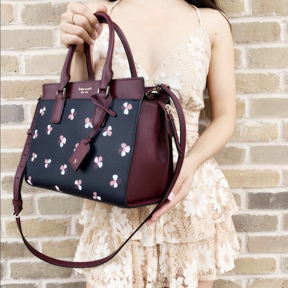 Kate Spade Cameron Street Medium Satchel Black Multi Floral - Picture 6 of 6